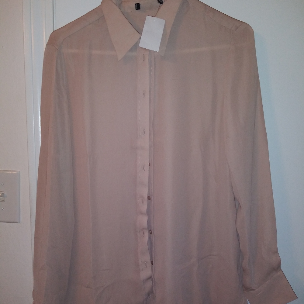 Sheer light pink shirt